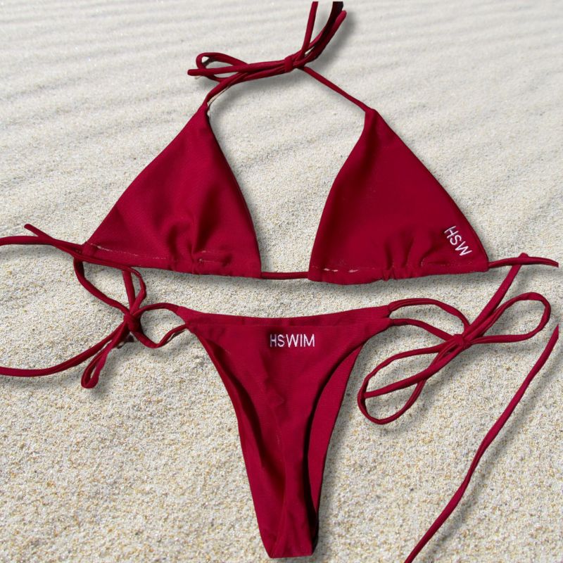 Bright Burgundy Sun-Kissed Bikini Set